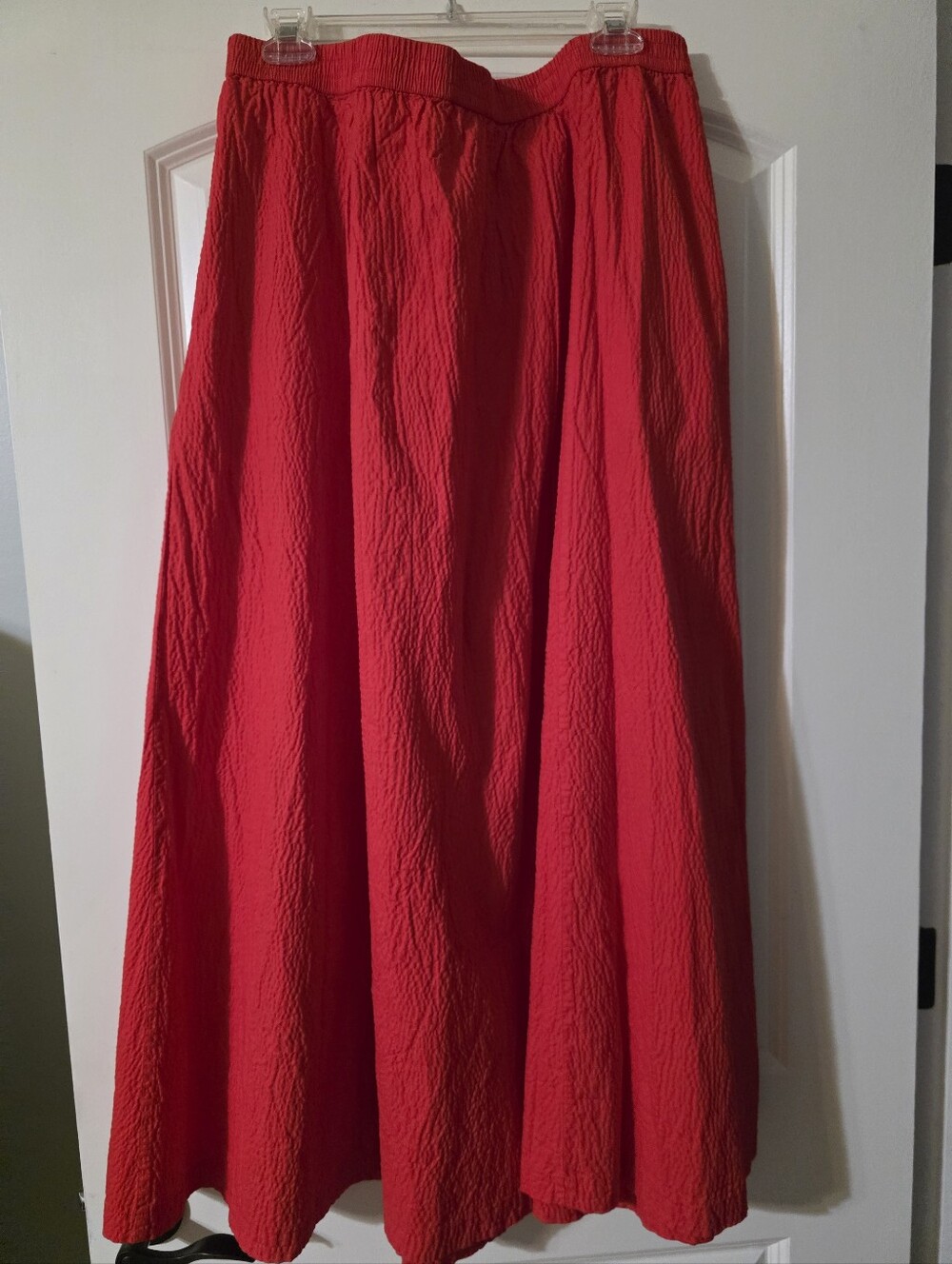 a new day Bright Red Textured Maxi Skirt